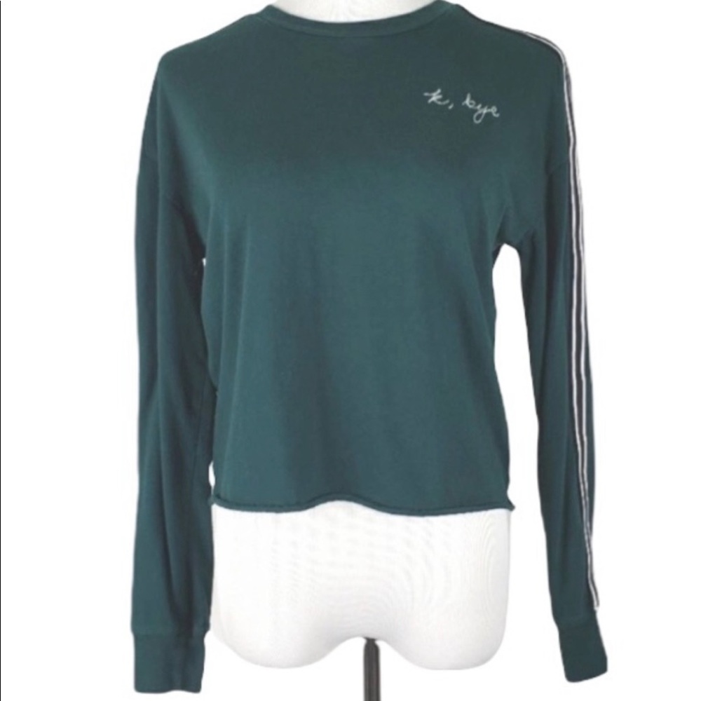 Cropped Green Long Sleeve Shirt